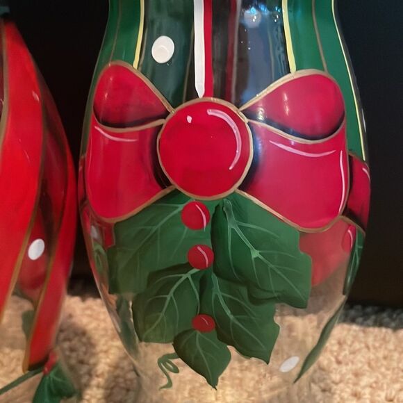 Christmas Hurricane Lanterns, set of 3 - Picture 5 of 5